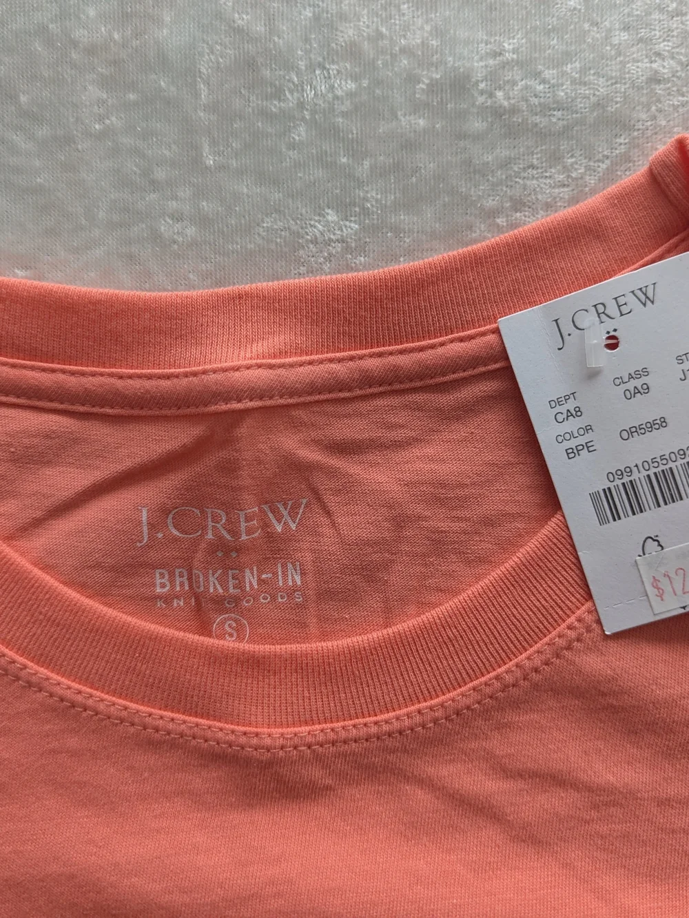 J. Crew Coral Tee with White Shorts